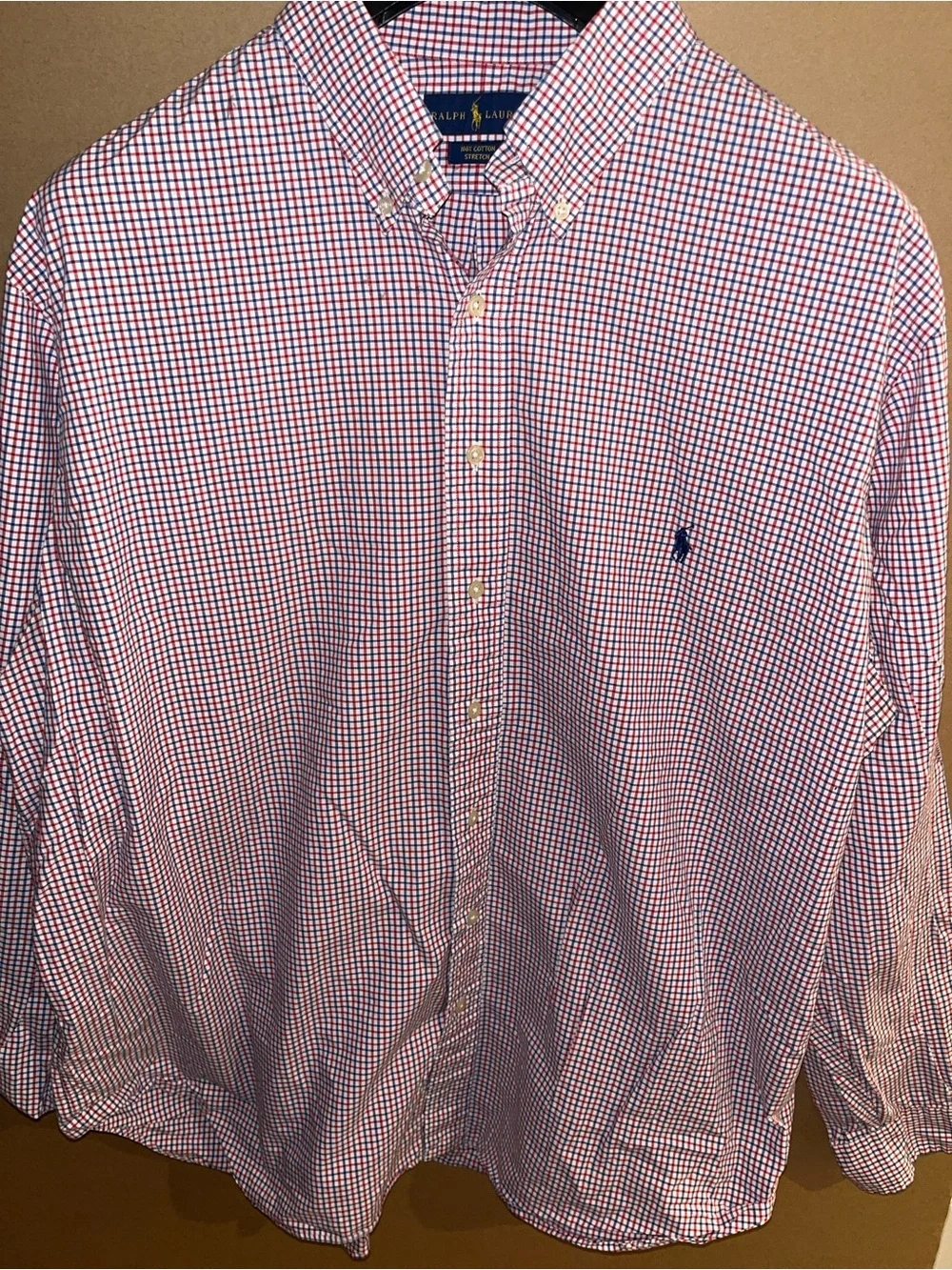 Polo Ralph Lauren Men’s Check 1X Big 1XB 100% Cotton Stretch Fit B/F Shirt Mint